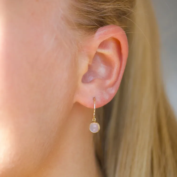 12,5 mm creool in 9 karaat goud met synthetisch kwarts - Gold Collection