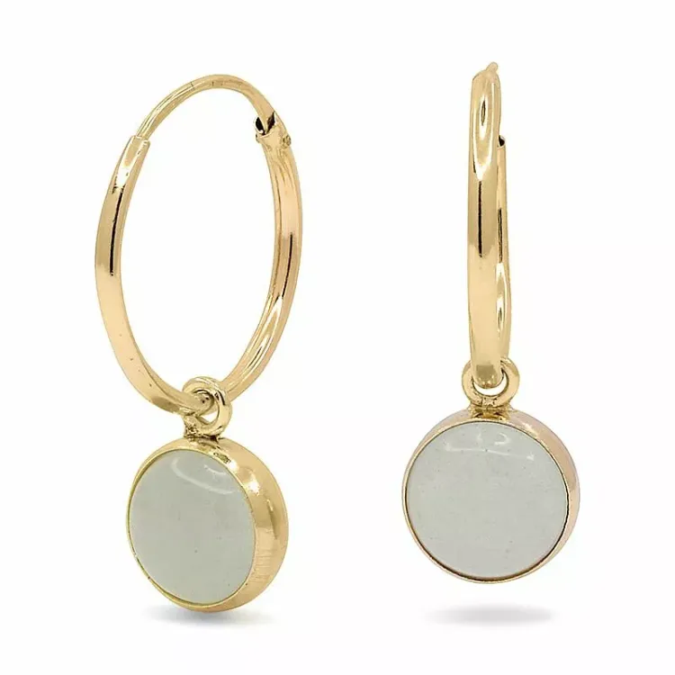 13 mm creool in 9 karaat goud met synthetisch kwarts - Gold Collection