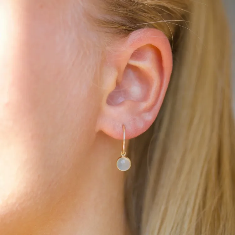 13 mm creool in 9 karaat goud met synthetisch kwarts - Gold Collection