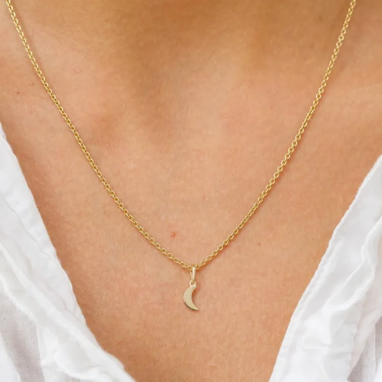 klein maan hanger in 9 karaat goud - Gold Collection