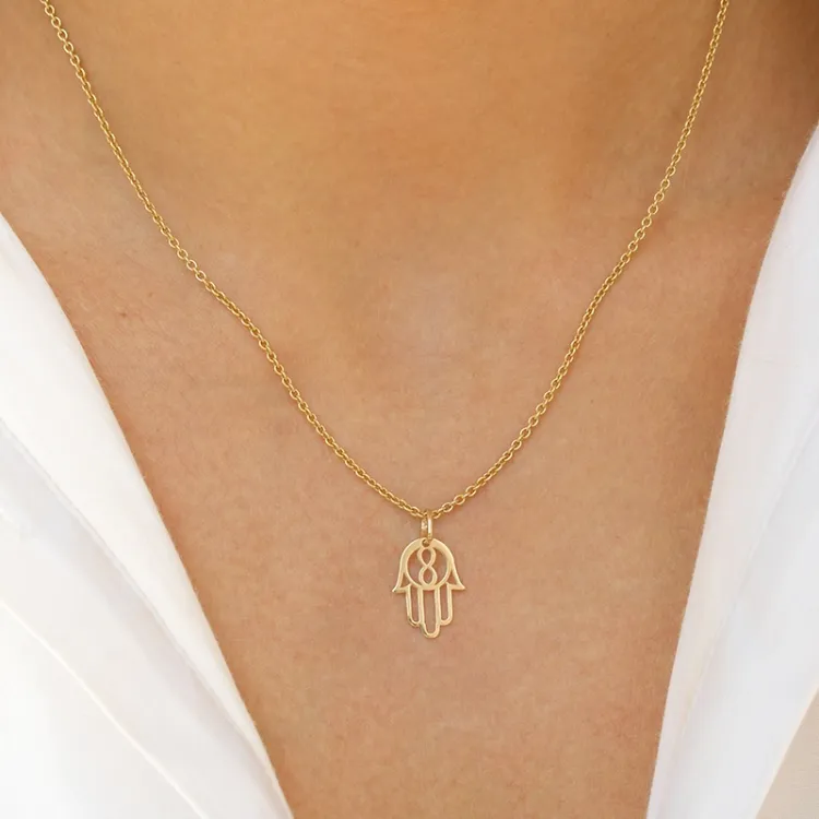 hamsa hand hanger in 9 karaat goud - Gold Collection