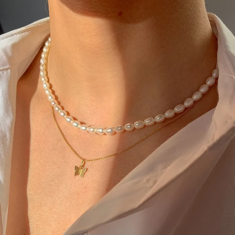 mat vlinder hanger in 9 karaat goud - Gold Collection