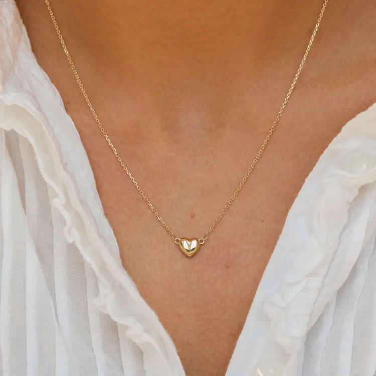 eenvoudige hart hanger met ketting in 9 karaat goud - Gold Collection