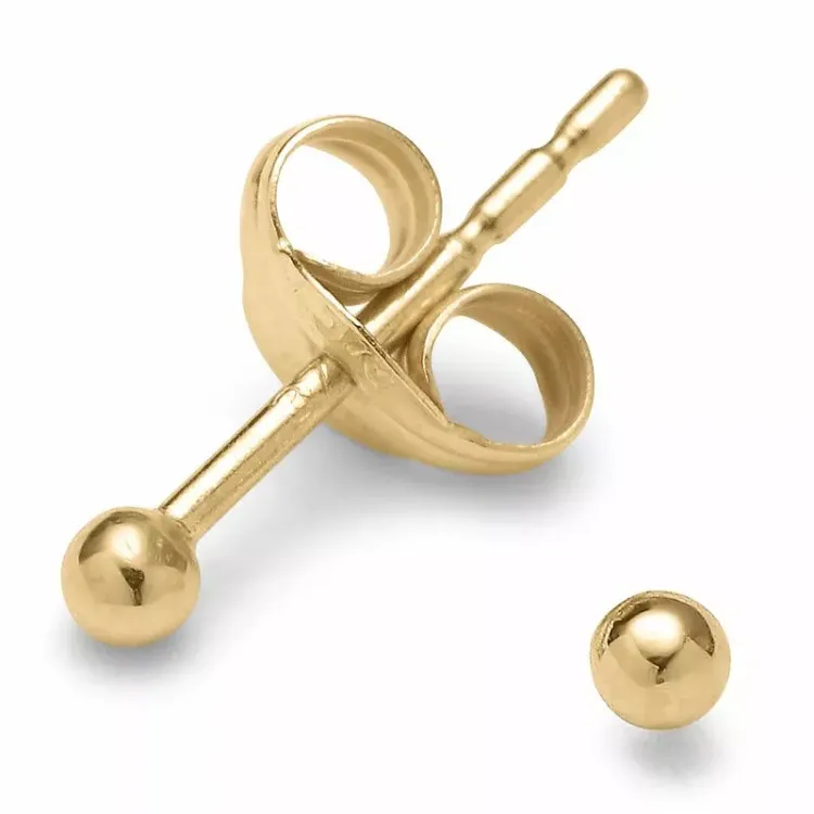 2 mm bolletje oorsteker in 9 karaat goud - Gold Collection