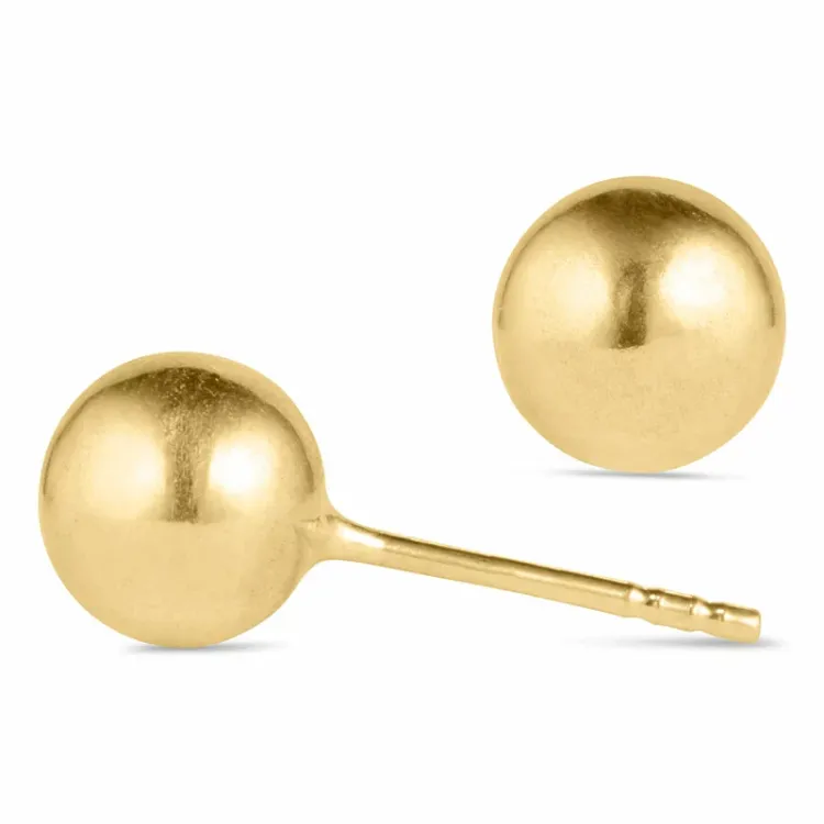 6 mm bolletje oorbellen in 9 karaat goud - Gold Collection