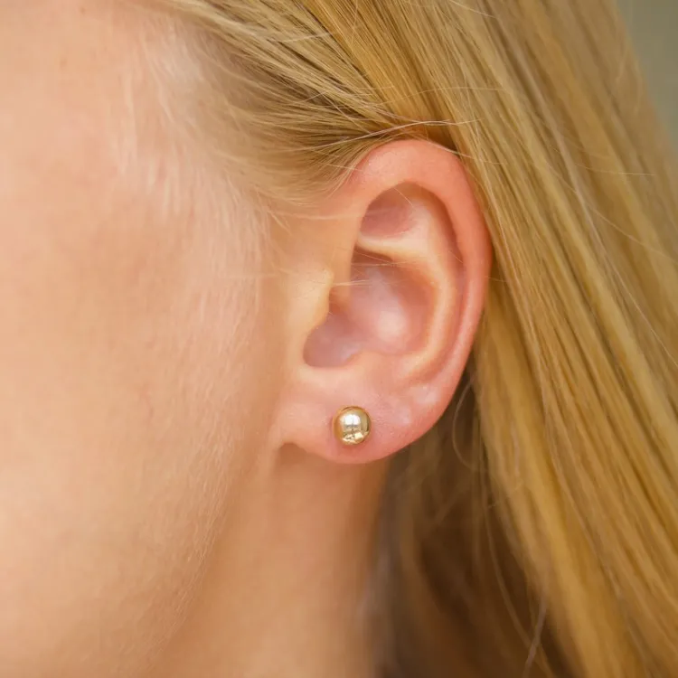 6 mm bolletje oorbellen in 9 karaat goud - Gold Collection