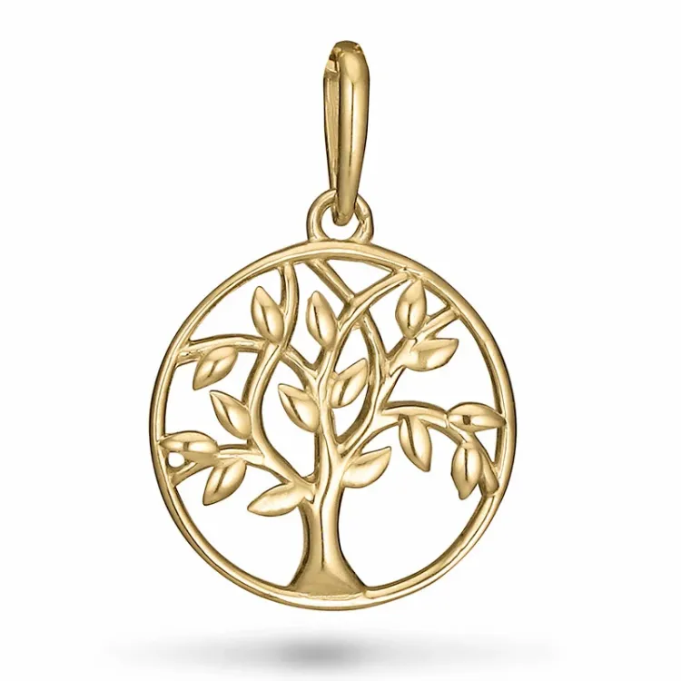11 mm boom van het leven hanger in 9 karaat goud - Gold Collection