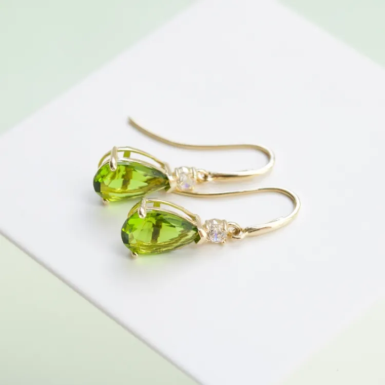 druppel oorbellen in 9 karaat goud met zirkoon en zirkoon - Gold Collection