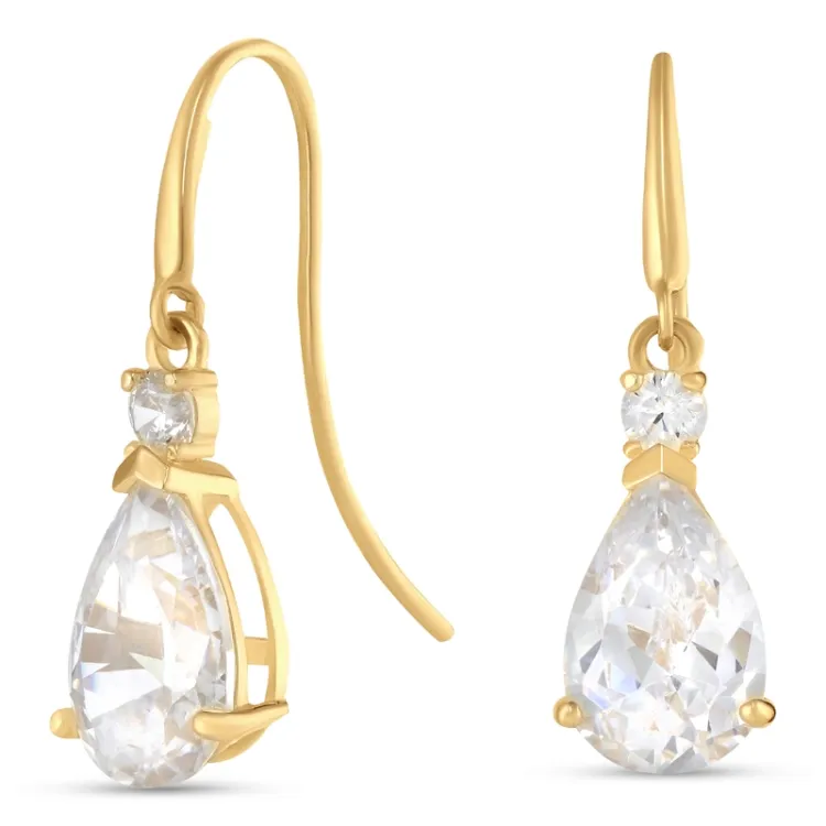 druppel oorbellen in 9 karaat goud met zirkoon en zirkoon - Gold Collection