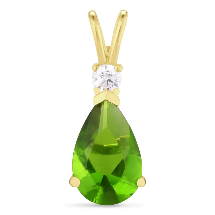 druppel groen hanger in 9 karaat goud - Gold Collection