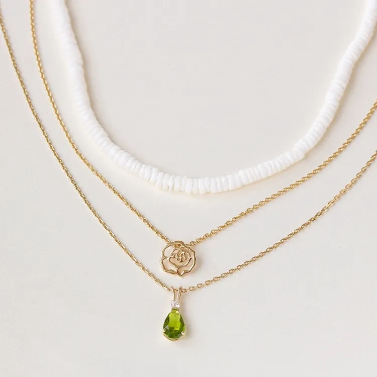 druppel groen hanger in 9 karaat goud - Gold Collection