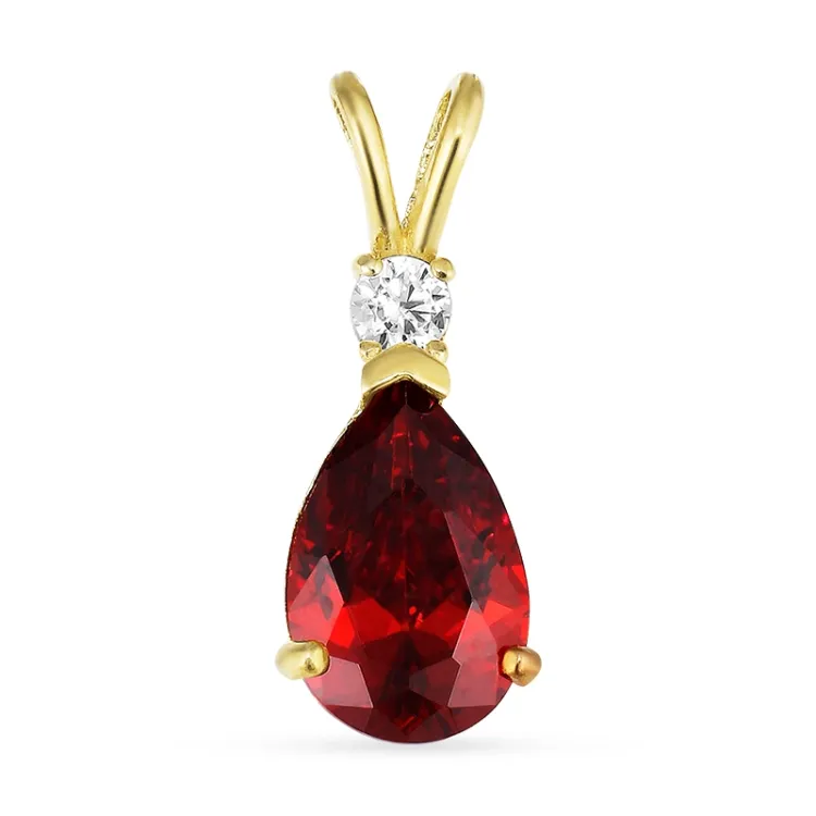 druppel rode hanger in 9 karaat goud - Gold Collection