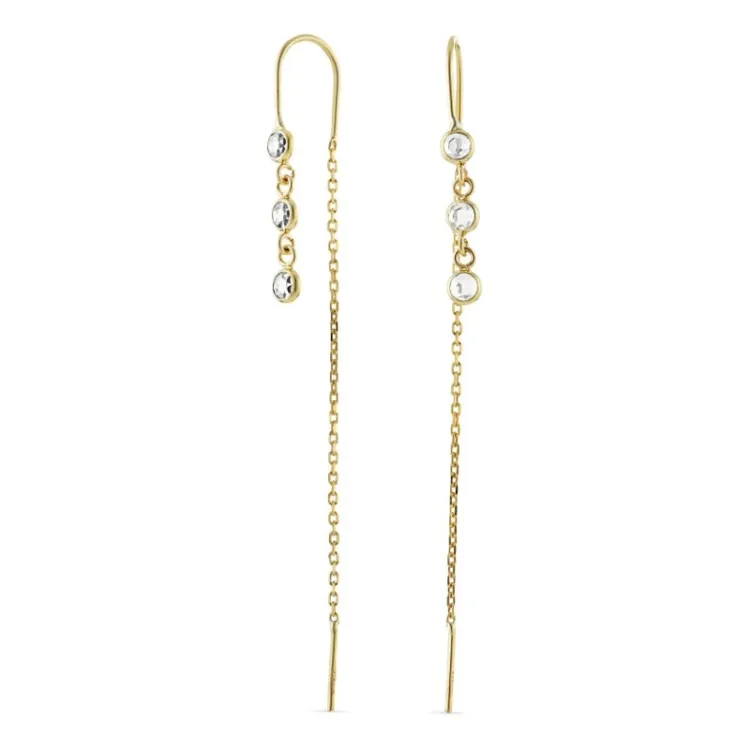 ketting oorbellen in 9 karaat goud met zirkoon - Gold Collection