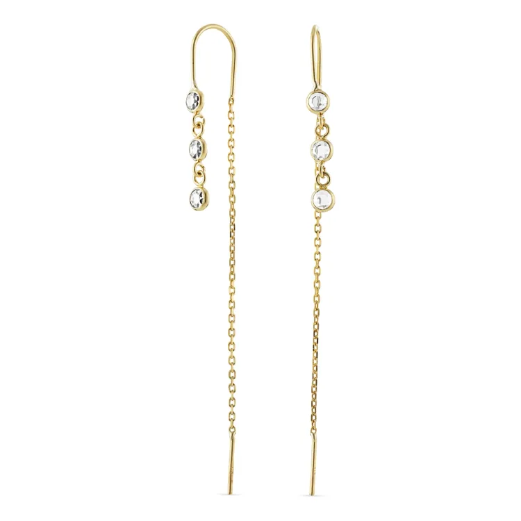 ketting oorbellen in 9 karaat goud met zirkoon - Gold Collection