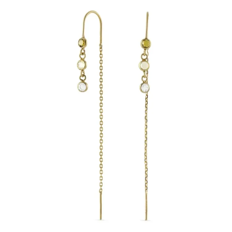 ketting oorbellen in 9 karaat goud met zirkoon - Gold Collection