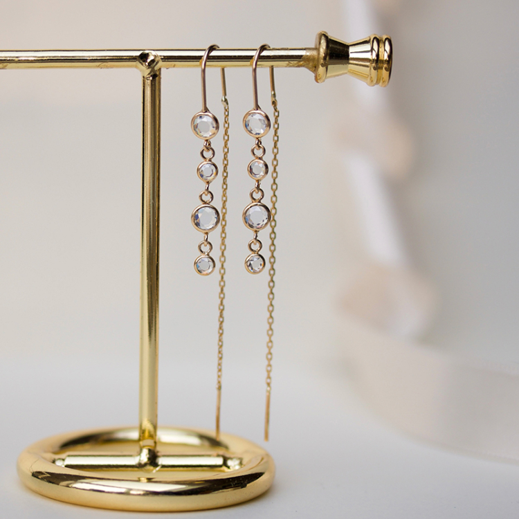 oorbellen in 9 karaat goud met zirkoon