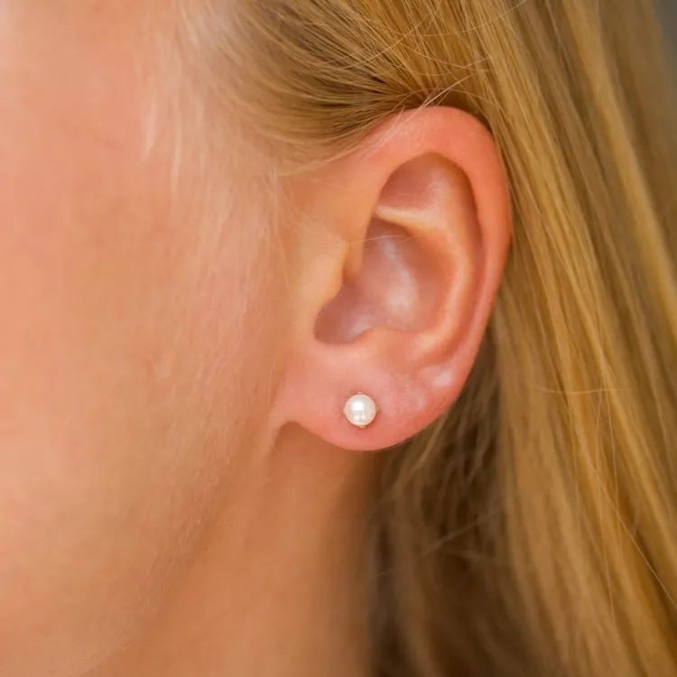 5 mm rond parel oorbellen in 9 karaat goud - Gold Collection
