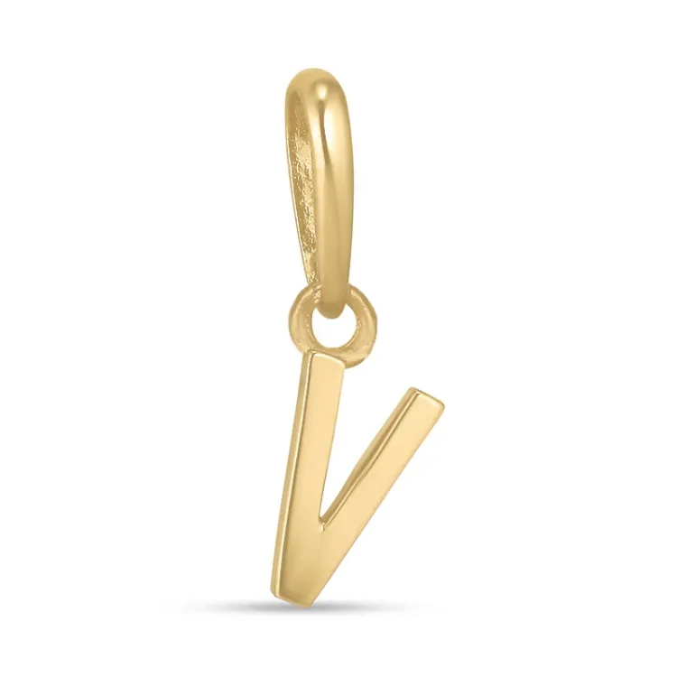 letter v hanger in 9 karaat goud - My Letter