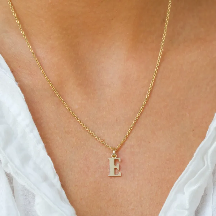 letter e hanger in 9 karaat goud - My Letter