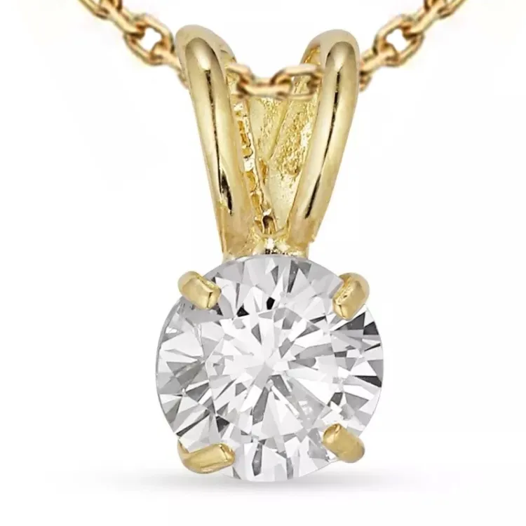zirkoon ketting in verguld sterlingzilver met hanger in 9 karaat goud - Gold Collection