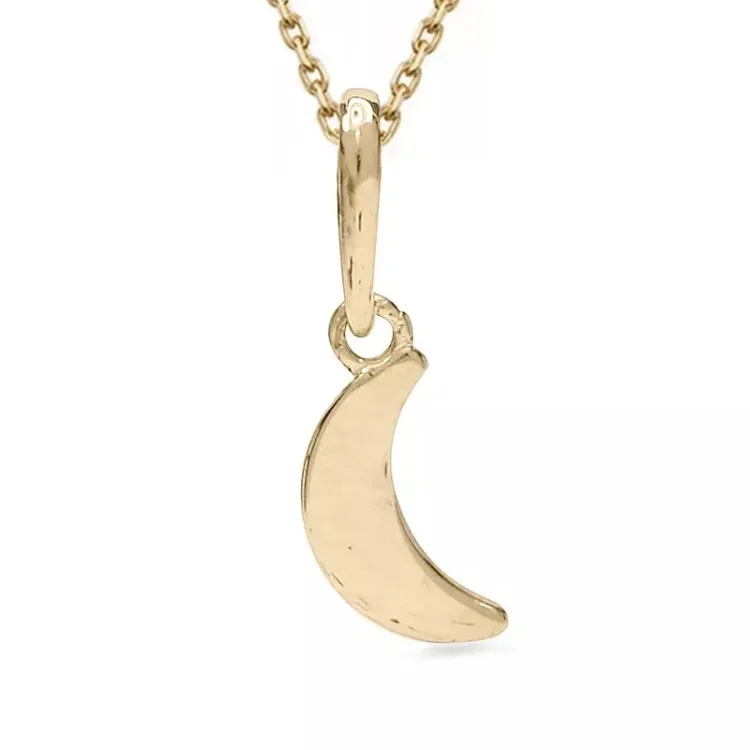 maan ketting in verguld sterlingzilver met hanger in 9 karaat goud - Gold Collection