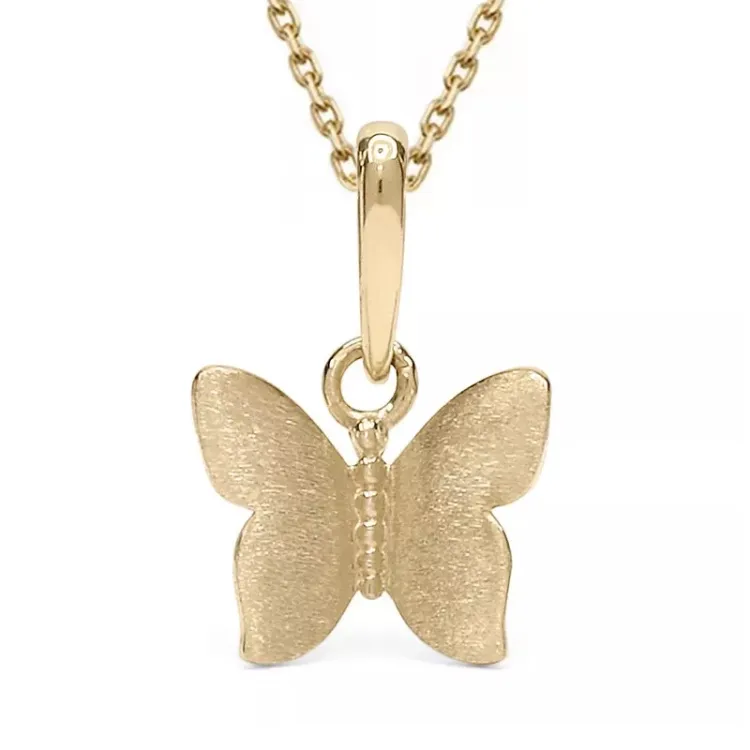 vlinder ketting in verguld sterlingzilver met hanger in 9 karaat goud - Gold Collection