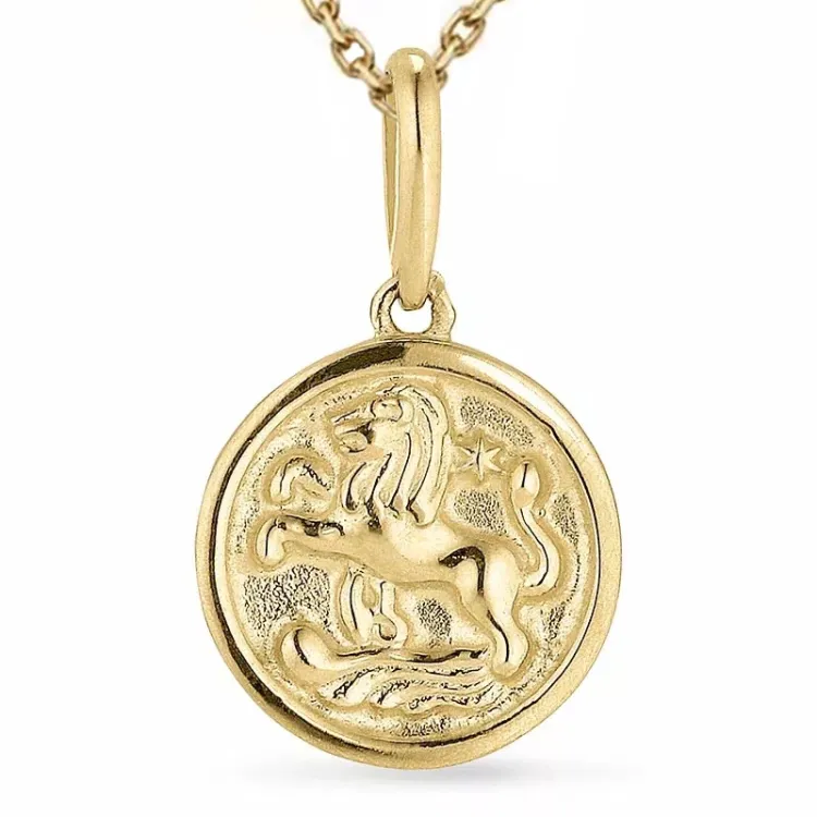 sterrenbeeld leeuw ketting in verguld sterlingzilver met hanger in 9 karaat goud - Gold Collection
