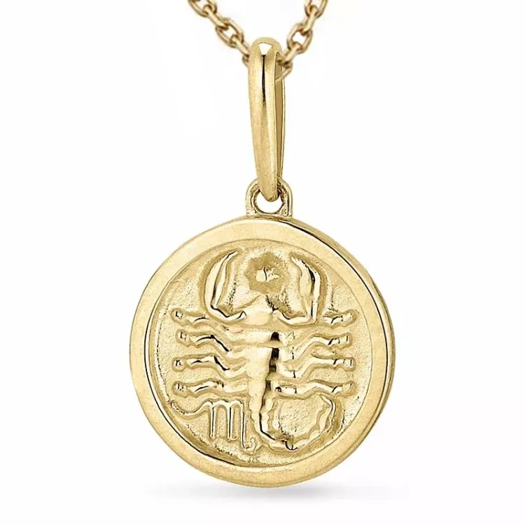 sterrenbeeld schorpioen ketting in verguld sterlingzilver met hanger in 9 karaat goud - Gold Collection
