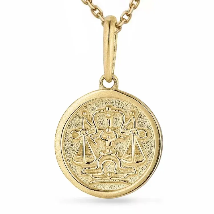 sterrenbeeld weegschaal ketting in verguld sterlingzilver met hanger in 9 karaat goud - Gold Collection