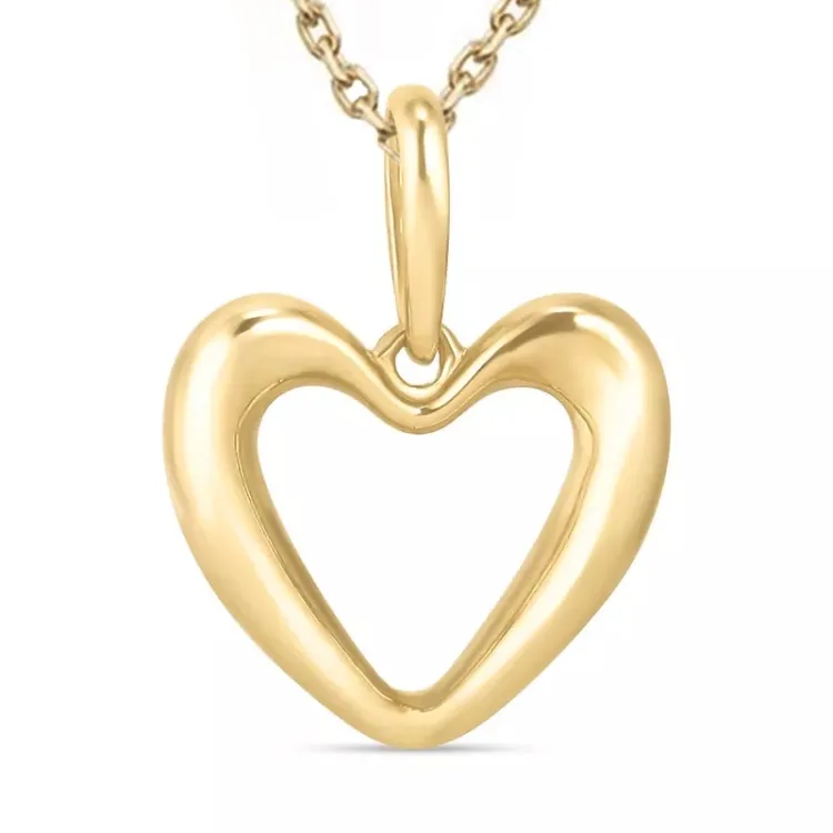 hart ketting in verguld sterlingzilver met hanger in 9 karaat goud - Gold Collection