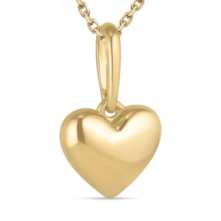hart ketting in verguld sterlingzilver met hanger in 9 karaat goud