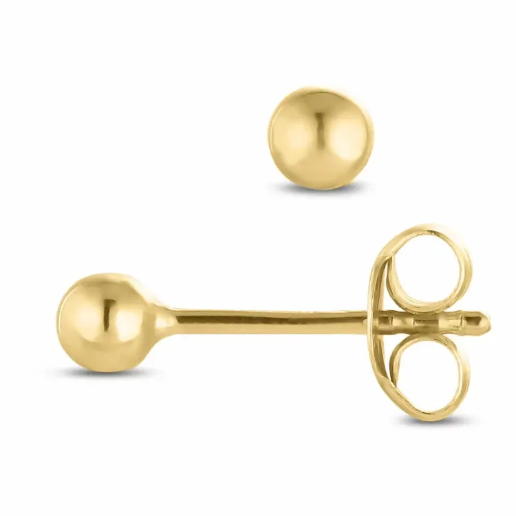 3 mm bolletje oorbellen in 14 karaat goud - Gold Collection
