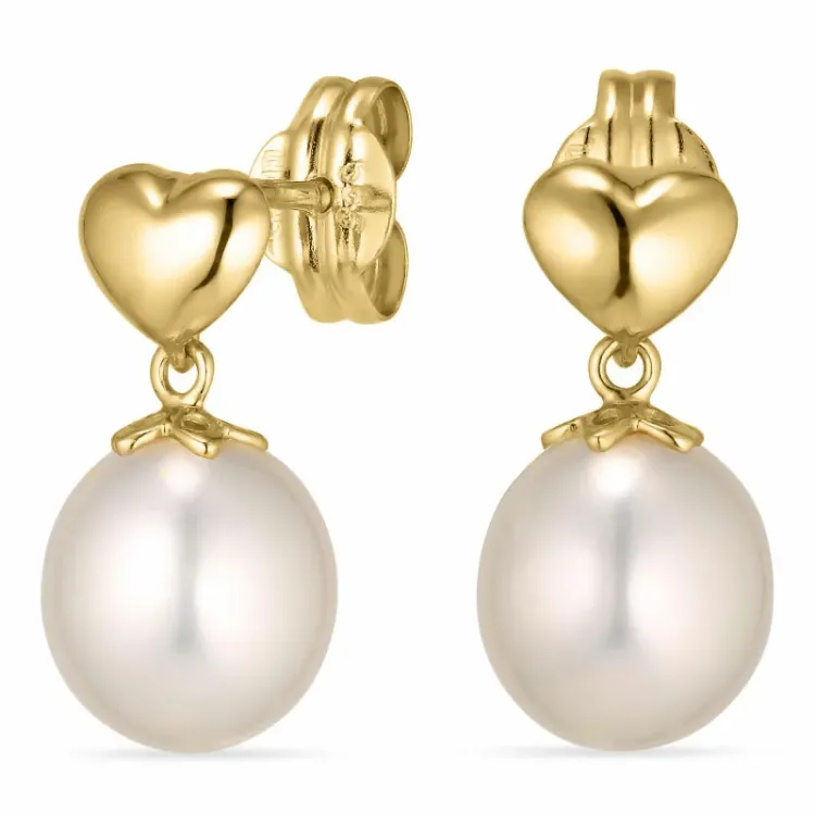 hart oorbellen in 14 karaat goud - Gold Collection