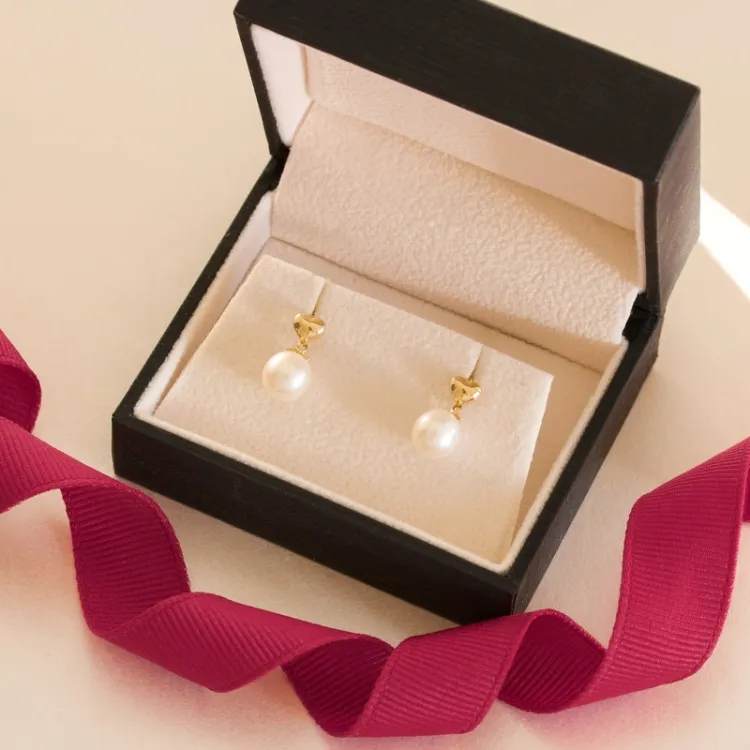 hart oorbellen in 14 karaat goud - Gold Collection