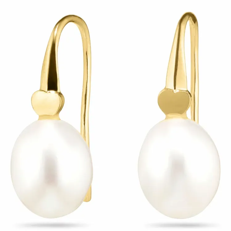 hart oorbellen in 14 karaat goud met  - Gold Collection