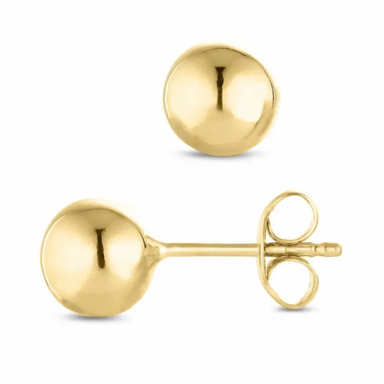 6 mm bolletje oorbellen in 14 karaat goud - Gold Collection