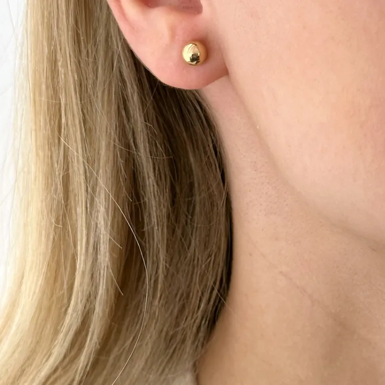 6 mm bolletje oorbellen in 14 karaat goud - Gold Collection