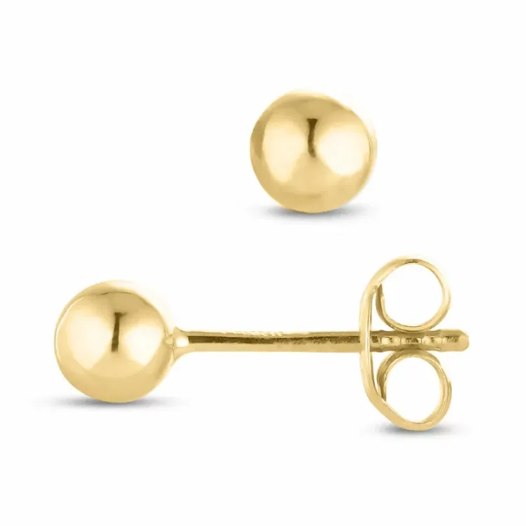 4 mm bolletje oorbellen in 14 karaat goud - Gold Collection