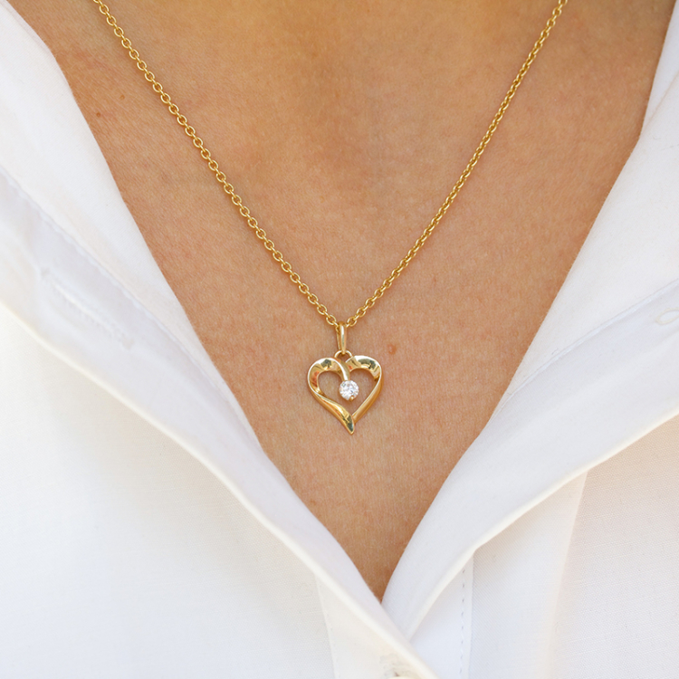 hart hanger in 14 karaat goud - Gold Collection