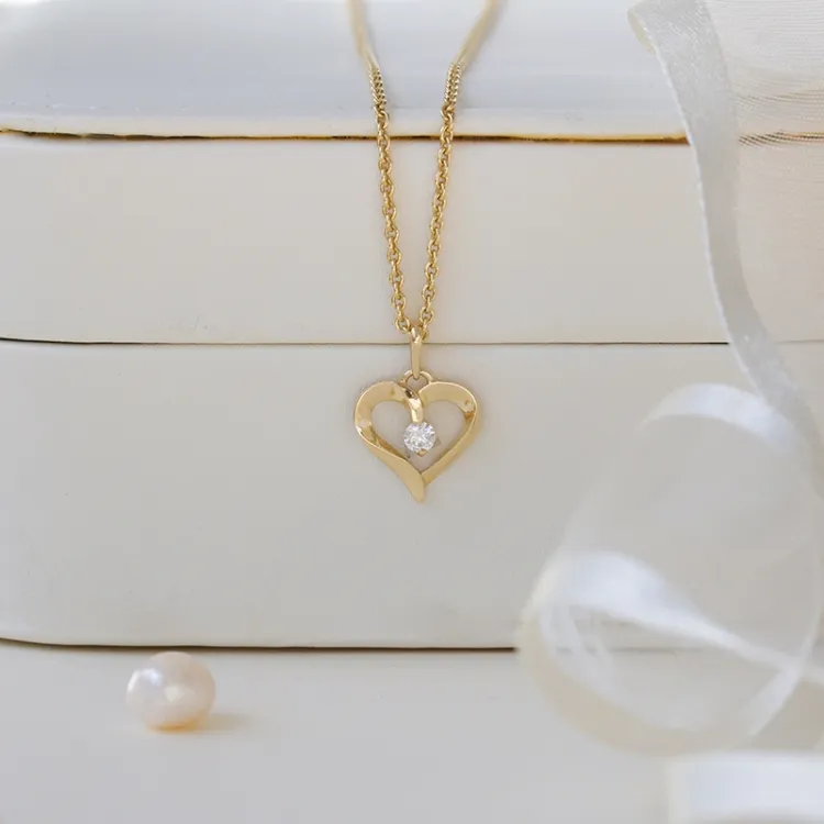 hart hanger in 14 karaat goud - Gold Collection