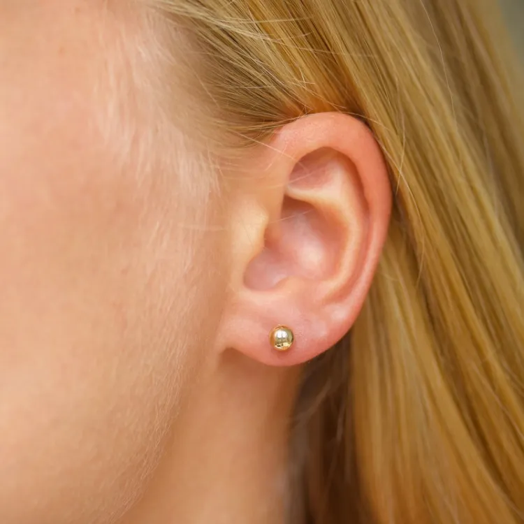 5 mm bolletje oorsteker in 14 karaat goud - Gold Collection