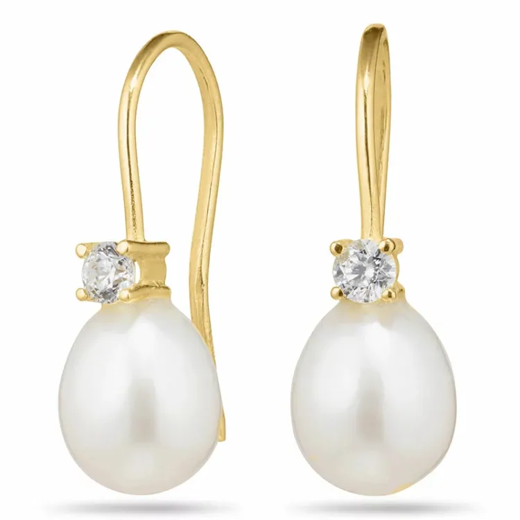 druppel oorbellen in 14 karaat goud met zirkoon - Gold Collection