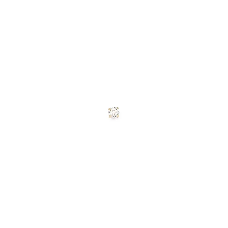 1/2 paar 3 mm oorbellen in 14 karaat goud met zirkoon - Gold Collection