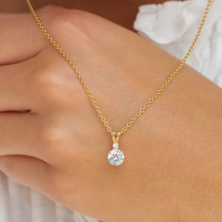 witte zirkoon hanger in 14 karaat goud - Gold Collection