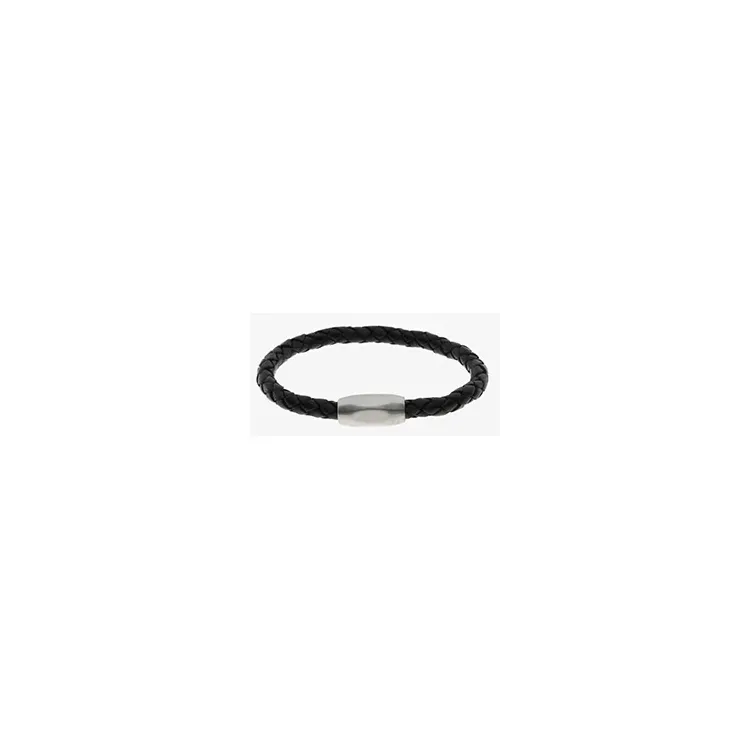 Hard Steel armband in leren