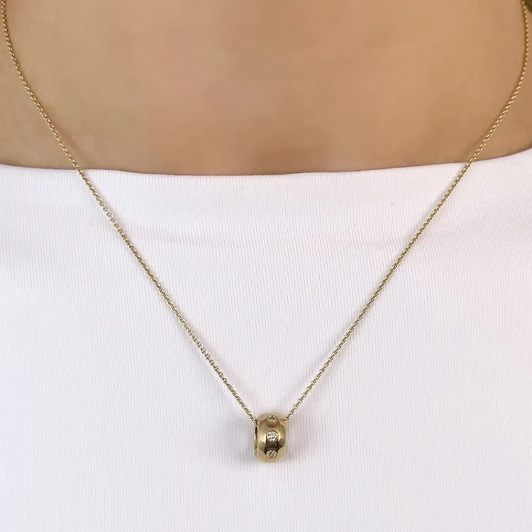 diamant hanger in 14 caraat goud 0,252 ct