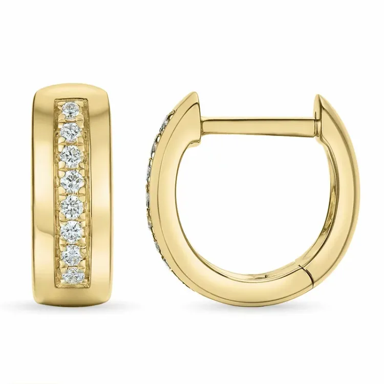 diamant creool in 14 karaat goud met diamant