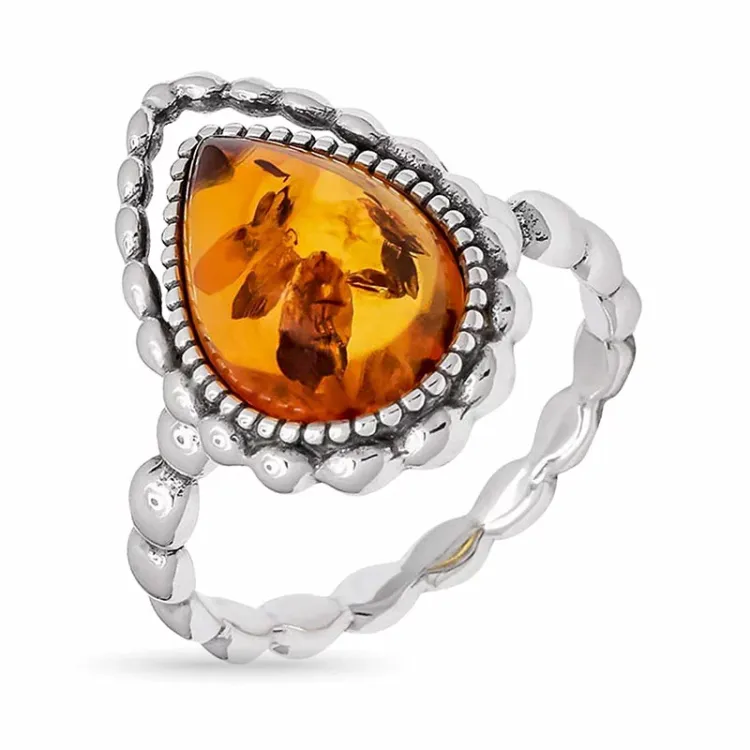 druppel ring in zilver