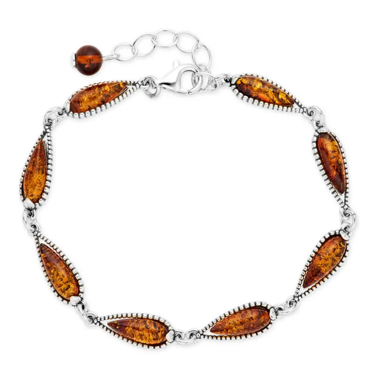 barnsteen armband in zilver