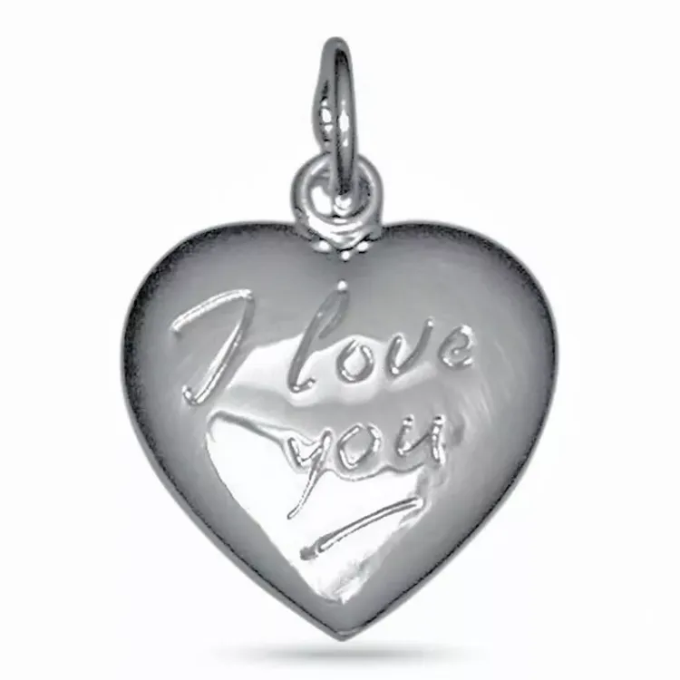 hart i love you hanger in zilver